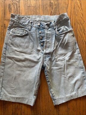 Gas Women’s Light Blue High-Rise Button-Fly Jean Shorts